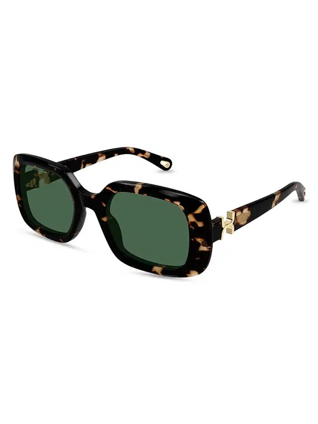 Women's Marcie 53MM Square Sunglasses - Havana Green