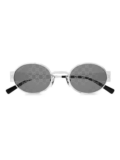 Gucci Women's Monogram 51MM Metal Round Sunglasses - Silver | Thumbnail 2