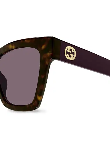 Gucci Women's Cat-Eye 54MM Gradient Plastic Sunglasses - Brown Pattern | Thumbnail 3