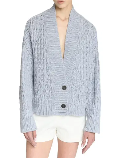 Malo Women's Anna Cashmere Cardigan - Sea Grey | Thumbnail 2