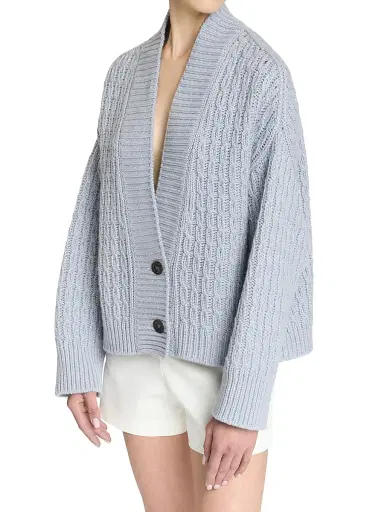 Malo Women's Anna Cashmere Cardigan - Sea Grey | Thumbnail 3