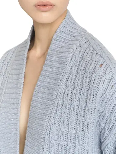 Malo Women's Anna Cashmere Cardigan - Sea Grey | Thumbnail 5