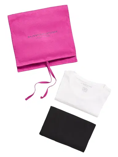 MAJESTIC FILATURES Women's Soft Touch T-Shirts 2-Piece Gift Set - Blanc Noir - Size Large | Thumbnail 2 MAJESTIC FILATURES Women's Soft Touch T-Shirts 2-Piece Gift Set - Blanc Noir - Size Large | Thumbnail 2