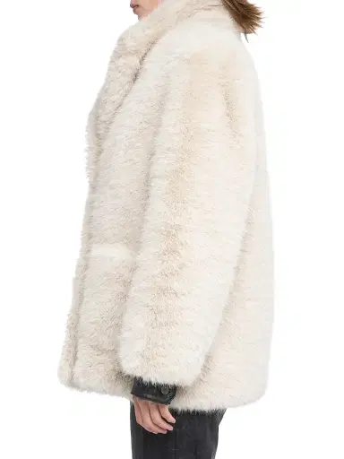 Zadig & Voltaire Women's Fleur Faux-Fur Coat - Ecru - Size Small | Thumbnail 4