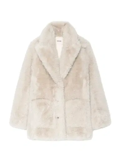 Zadig & Voltaire Women's Fleur Faux-Fur Coat - Ecru - Size Small | Thumbnail 1