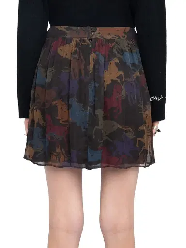Zadig & Voltaire Women's Jadys Mousseline Horse-Printed A-Line Miniskirt - Dark Chocolate - Size Medium | Thumbnail 5