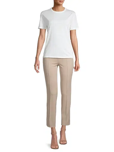 MAJESTIC FILATURES Women's Cotton Crewneck T-Shirt - White - Size Large | Thumbnail 2