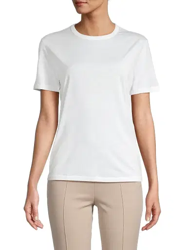 MAJESTIC FILATURES Women's Cotton Crewneck T-Shirt - White - Size Large | Thumbnail 3
