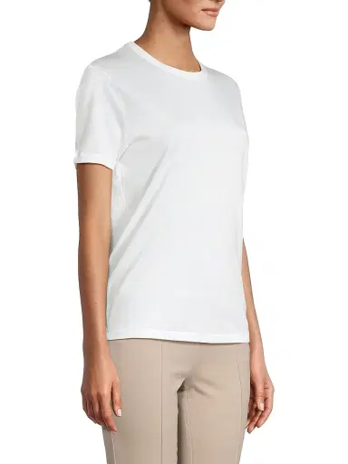 MAJESTIC FILATURES Women's Cotton Crewneck T-Shirt - White - Size Large | Thumbnail 4