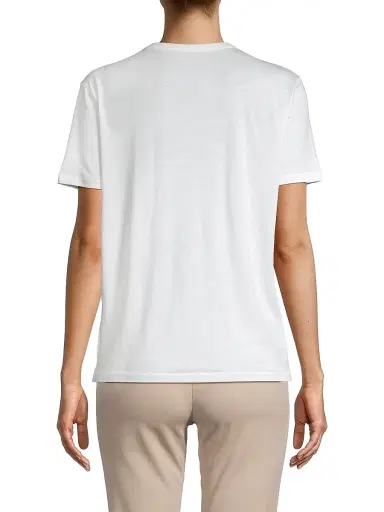 MAJESTIC FILATURES Women's Cotton Crewneck T-Shirt - White - Size Large | Thumbnail 5