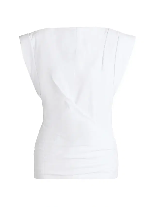 Women's Maisan Draped Cotton Short-Sleeve Top - White