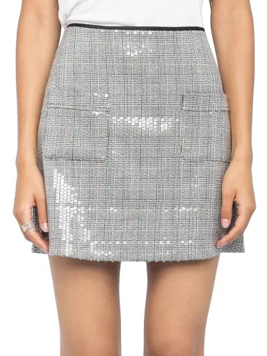 Zadig & Voltaire Women's Jaime Car Sequined A-Line Miniskirt - Black - Size Large | Thumbnail 3