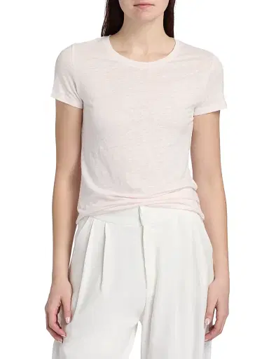 Majestic Filatures Women's Stretch-Linen T-Shirt - Eau De Rose | Thumbnail 3 Majestic Filatures Women's Stretch-Linen T-Shirt - Eau De Rose | Thumbnail 3