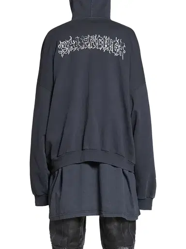 Balenciaga Men's Diy Metal Outline Hoodie Oversized - Black Faded - Size Small | Thumbnail 4 Balenciaga Men's Diy Metal Outline Hoodie Oversized - Black Faded - Size Small | Thumbnail 4