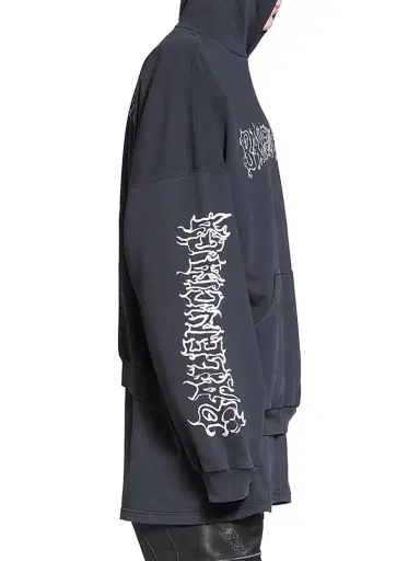 Balenciaga Men's Diy Metal Outline Hoodie Oversized - Black Faded - Size Small | Thumbnail 5 Balenciaga Men's Diy Metal Outline Hoodie Oversized - Black Faded - Size Small | Thumbnail 5