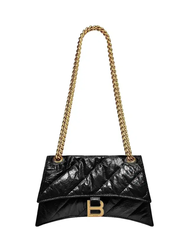 Balenciaga Women's Crush  Chain Bag Quilted - Black