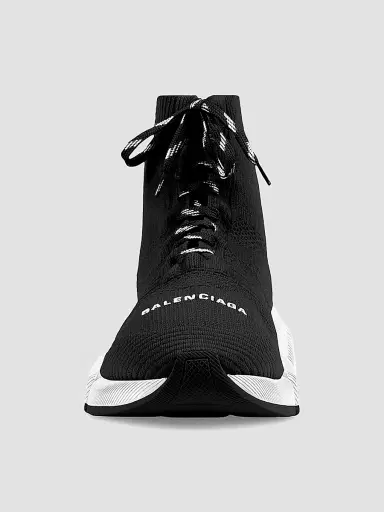 Balenciaga Men's Speed 2.0 Lace-Up Sneakers - Black White Black - Size 14 | Thumbnail 2 Balenciaga Men's Speed 2.0 Lace-Up Sneakers - Black White Black - Size 14 | Thumbnail 2