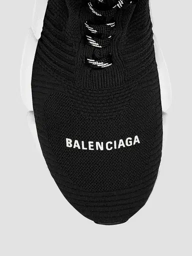Balenciaga Men's Speed 2.0 Lace-Up Sneakers - Black White Black - Size 14 | Thumbnail 4 Balenciaga Men's Speed 2.0 Lace-Up Sneakers - Black White Black - Size 14 | Thumbnail 4
