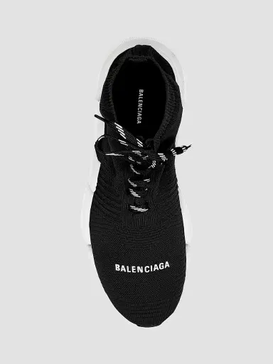 Balenciaga Men's Speed 2.0 Lace-Up Sneakers - Black White Black - Size 14 | Thumbnail 5 Balenciaga Men's Speed 2.0 Lace-Up Sneakers - Black White Black - Size 14 | Thumbnail 5