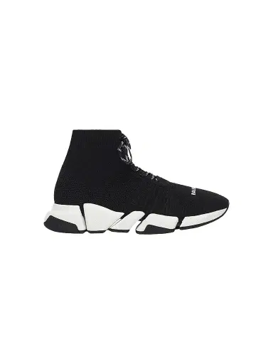 Balenciaga Men's Speed 2.0 Lace-Up Sneakers - Black White Black - Size 14 | Thumbnail 1 Balenciaga Men's Speed 2.0 Lace-Up Sneakers - Black White Black - Size 14 | Thumbnail 1