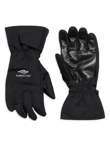 Balenciaga Men's Skiwear-3B Sports Icon Ski Gloves - Black | Thumbnail 1 Balenciaga Men's Skiwear-3B Sports Icon Ski Gloves - Black | Thumbnail 1