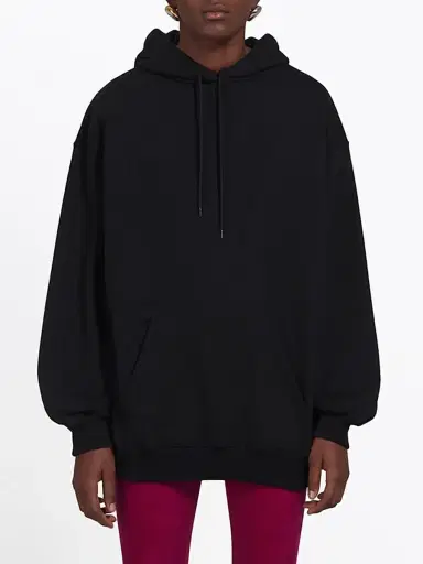 Balenciaga Women's Logo Hoodie Sweatshirt - Black | Thumbnail 7