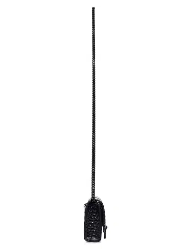 Balenciaga Women's Hourglass Wallet With Chain Crocodile Embossed With Rhinestones - Black | Thumbnail 2