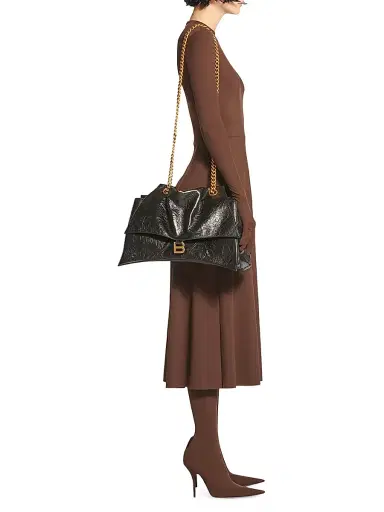 Balenciaga Women's Crush Chain Bag - Black | Thumbnail 7 Balenciaga Women's Crush Chain Bag - Black | Thumbnail 7