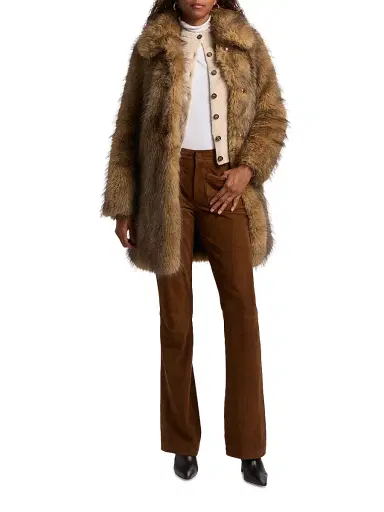 Ba&sh Women's Lestor Faux-Fur Oversized Coat - Beige - Size Large | Thumbnail 2