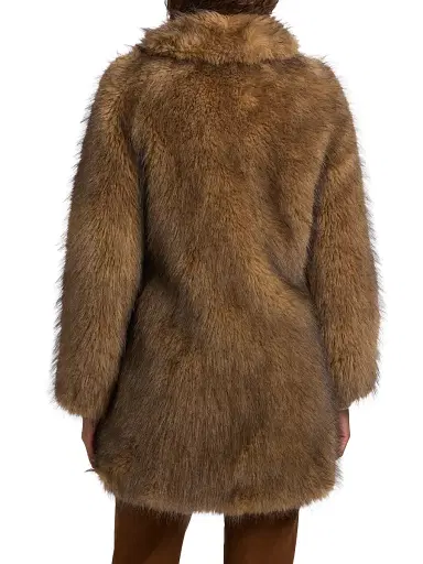 Ba&sh Women's Lestor Faux-Fur Oversized Coat - Beige - Size Large | Thumbnail 5