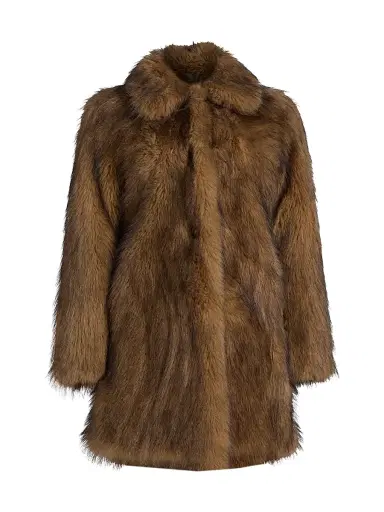 Ba&sh Women's Lestor Faux-Fur Oversized Coat - Beige - Size Large | Thumbnail 1