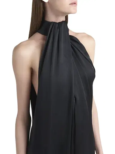 Stella McCartney Women's Envers Satin Halterneck Jumpsuit - Black - Size 8 | Thumbnail 5 Stella McCartney Women's Envers Satin Halterneck Jumpsuit - Black - Size 8 | Thumbnail 5
