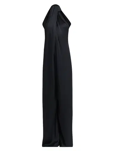 Stella McCartney Women's Envers Satin Halterneck Jumpsuit - Black - Size 8 | Thumbnail 1 Stella McCartney Women's Envers Satin Halterneck Jumpsuit - Black - Size 8 | Thumbnail 1