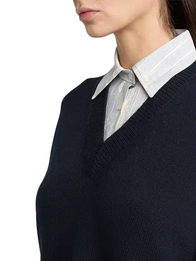 Stella McCartney Women's Striped Layered Shirtdress - Navy | Thumbnail 5