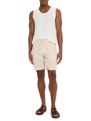 Frescobol Carioca Men's Felipe Linen Drawstring Shorts | Thumbnail 2 Frescobol Carioca Men's Felipe Linen Drawstring Shorts | Thumbnail 2