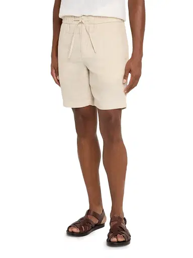 Frescobol Carioca Men's Felipe Linen Drawstring Shorts | Thumbnail 3 Frescobol Carioca Men's Felipe Linen Drawstring Shorts | Thumbnail 3