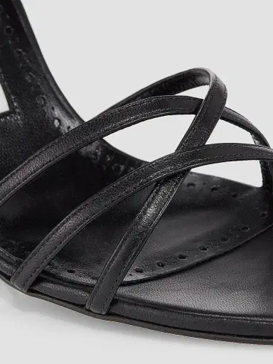 Manolo Blahnik Women's Leva 105MM Leather Lace-Up Sandals - Black | Thumbnail 6 Manolo Blahnik Women's Leva 105MM Leather Lace-Up Sandals - Black | Thumbnail 6