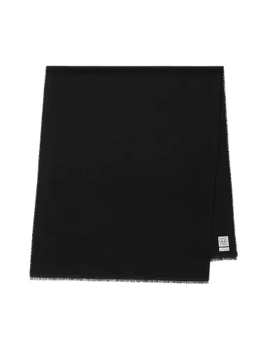 TOTEME Women's Logo Wool Scarf - Black | Thumbnail 1 TOTEME Women's Logo Wool Scarf - Black | Thumbnail 1