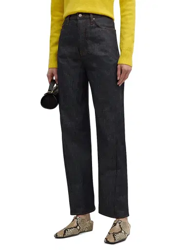 TOTEME Women's Twisted Seam High-Rise Jeans - Black - Size 27 | Thumbnail 4