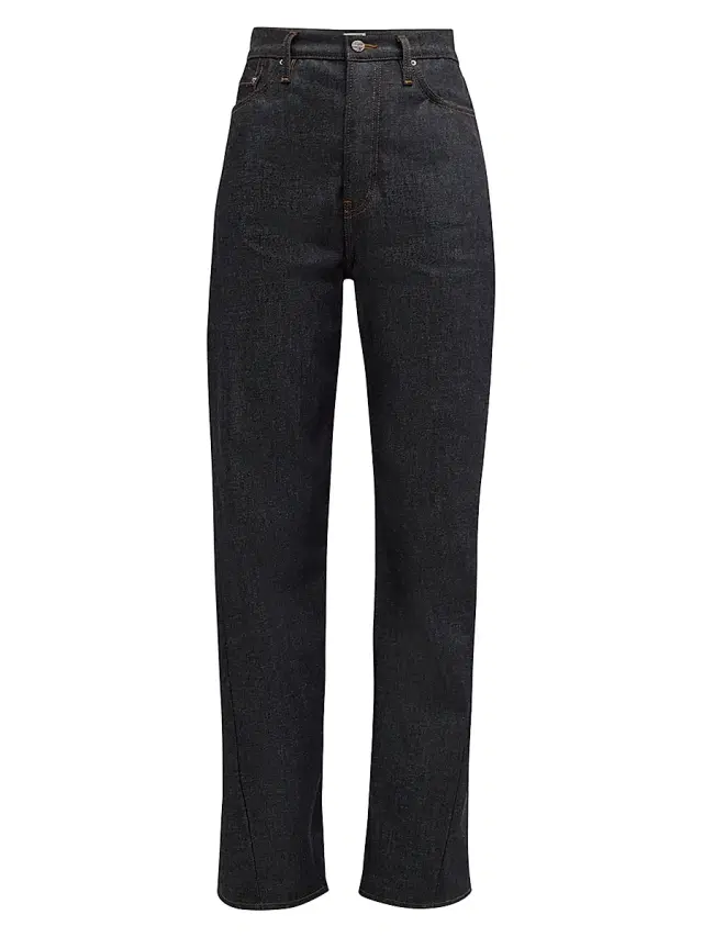 Toteme Women's Twisted Seam High-Rise Jeans - Black