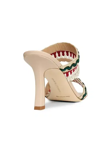 Manolo Blahnik Women's Mabecomu Embroidered Sandals - Cream | Thumbnail 3 Manolo Blahnik Women's Mabecomu Embroidered Sandals - Cream | Thumbnail 3