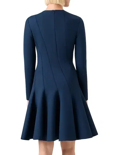 Akris Women's Stretch-Neoprene Diagonal Godet Minidress - Denim - Size 2 | Thumbnail 5