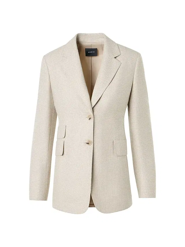 Akris Women's Arie Houndstooth Cashmere Blazer - Greige Ecru