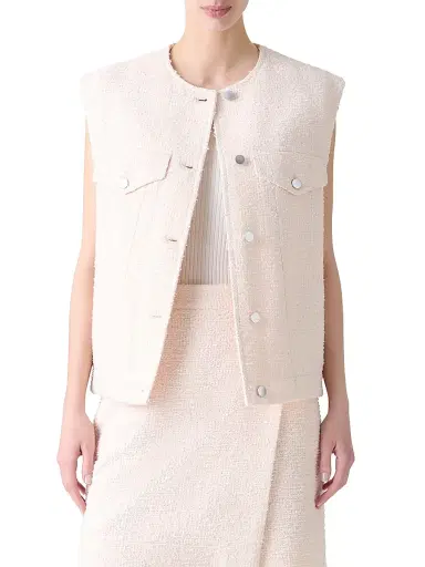 Akris punto Women's Bouclé Tweed Gilet | Thumbnail 3