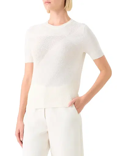 Akris Women's Knit Silk-Cotton Top - Ecru | Thumbnail 4 Akris Women's Knit Silk-Cotton Top - Ecru | Thumbnail 4