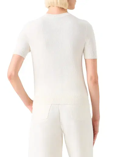 Akris Women's Knit Silk-Cotton Top - Ecru | Thumbnail 5 Akris Women's Knit Silk-Cotton Top - Ecru | Thumbnail 5
