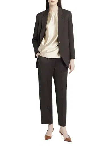 Giorgio Armani Women's Silk Crewneck Top - Gold - Size 8 | Thumbnail 2