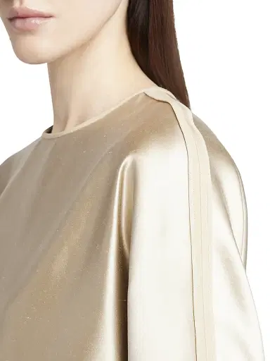 Giorgio Armani Women's Silk Crewneck Top - Gold - Size 8 | Thumbnail 5