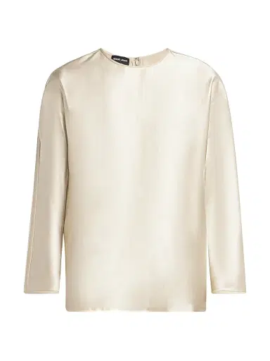 Giorgio Armani Women's Silk Crewneck Top - Gold - Size 8 | Thumbnail 1