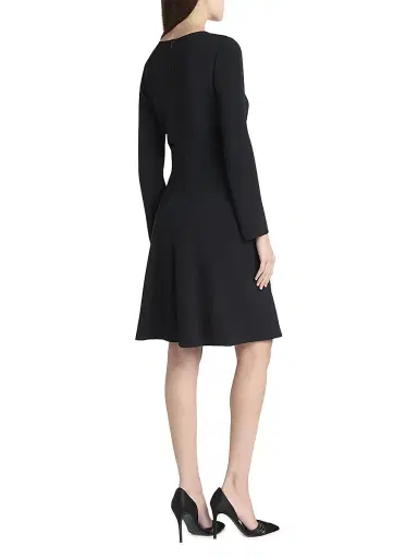 Giorgio Armani Women's Gathered Sheath Midi-Dress - Black - Size 6 | Thumbnail 4
